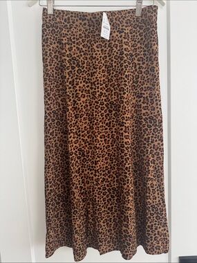 J. Crew Leopard Print Midi Skirt - Brown & Black